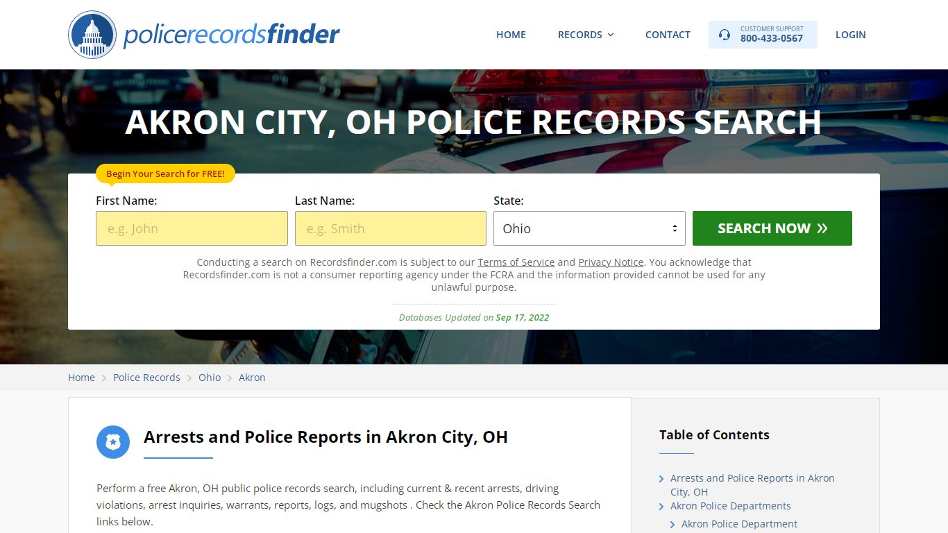 Akron, Hale County, OH Police Reports & Police Department Records